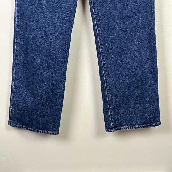 Levi's Ribcage Straight Ankle Premium Denim Dark Wash Jeans - Picture 7 of 16